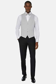 Pearl Grey Wool Blend Waistcoat, light grey, hi-res