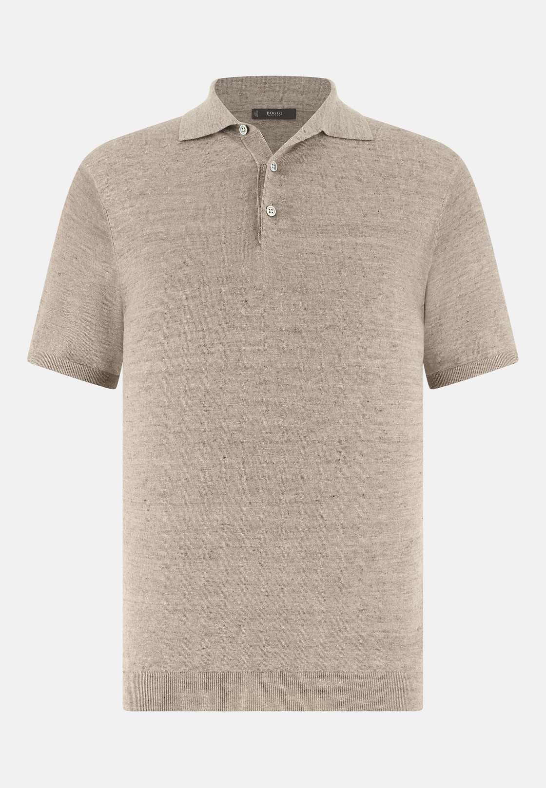 Polo En Maille De Lin Et Coton, Taupe, hi-res, 5