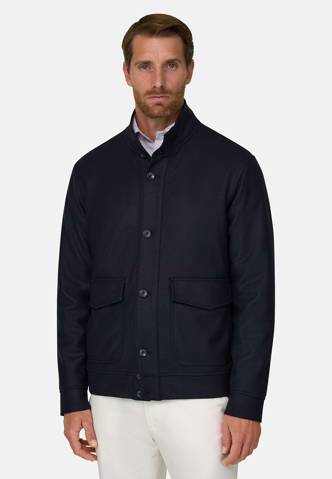 Bomber in Wool, Navy blue, hi-res, 1
