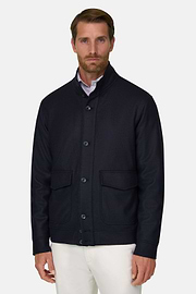 Bomber in Wool, Navy blue, thumb, 1