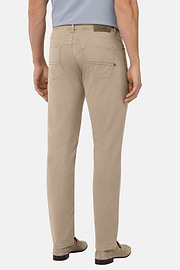 Stretch Cotton/Tencel Jeans, Taupe, hi-res