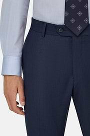 Suit in Stretch Wool Pinstripe, Navy blue, thumb, 3