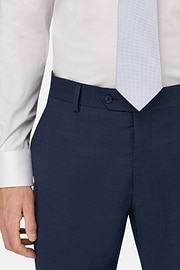 Traje con Microestampado De Lana Elástica, Azul, thumb, 5