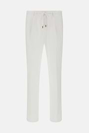 Stretch Cotton Trousers, White, hi-res