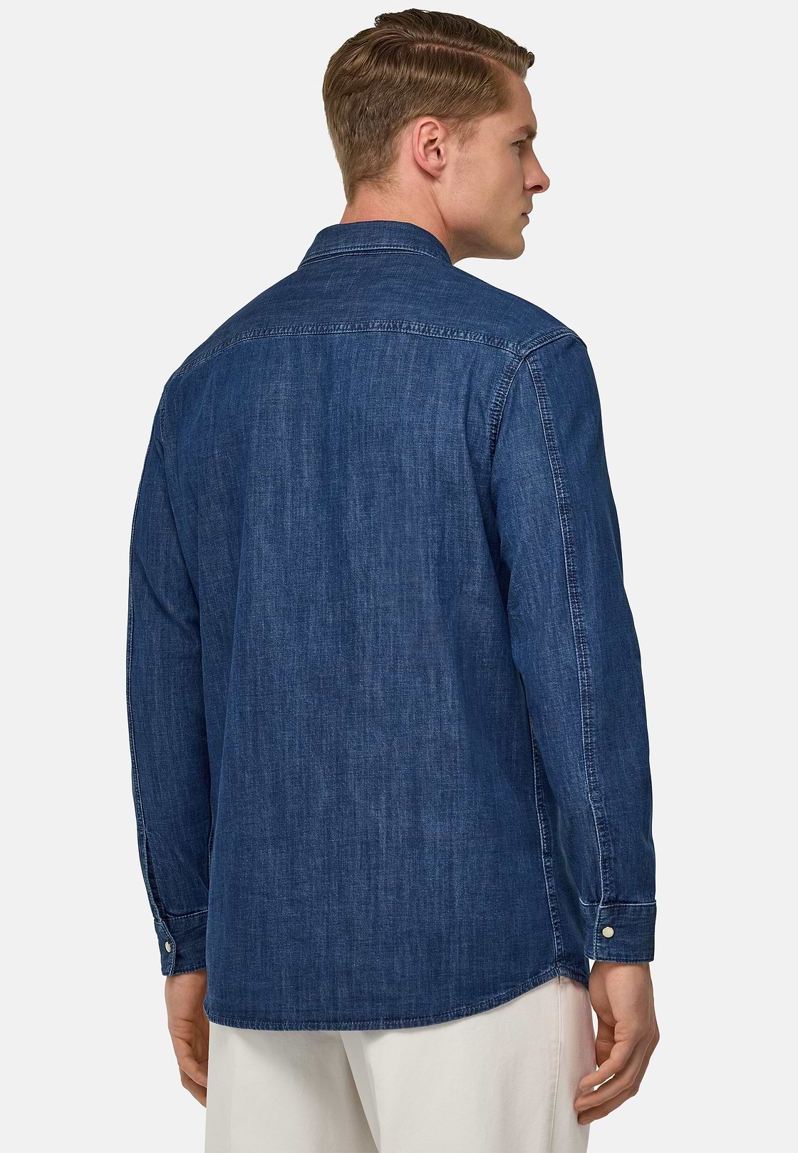 Surchemise En Coton Denim, Bleu, hi-res