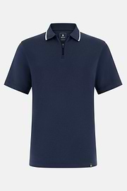 Supima Interlock Half Zip Polo, Navy blue, thumb, 5