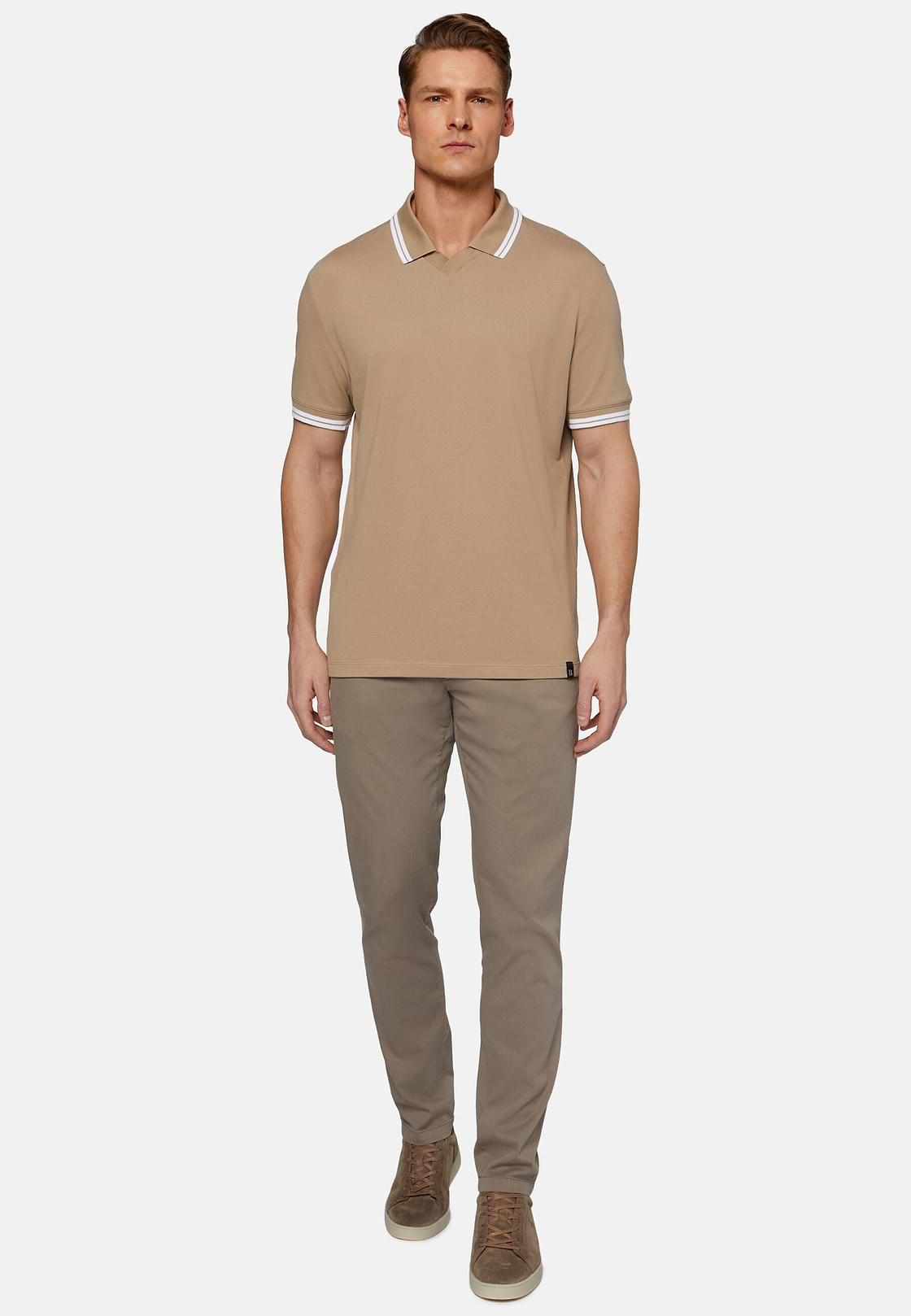 High-Performance Fabric Polo Shirt, Hazelnut, hi-res