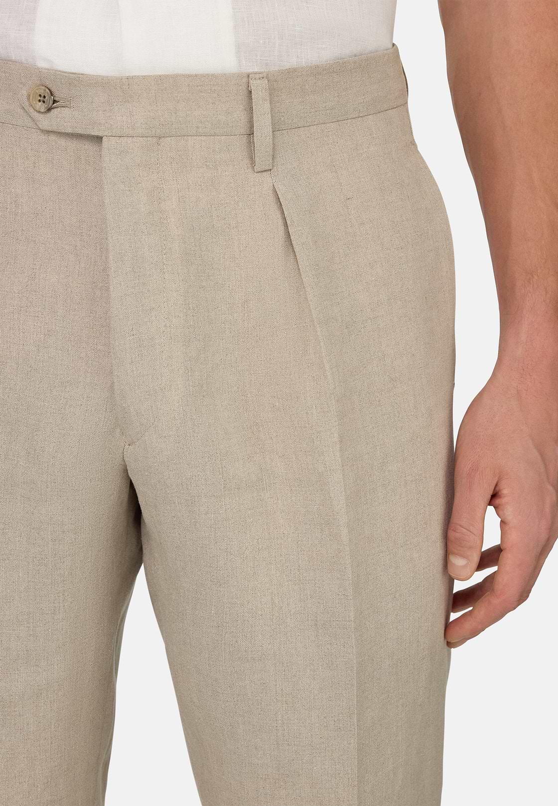 Pantalon En Pur Lin, Beige, hi-res, 4