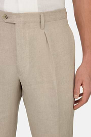 Pantalon En Pur Lin, Beige, thumb, 4