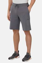 Bermuda Shorts in Lightweight Cotton Blend Scuba, Charcoal, hi-res