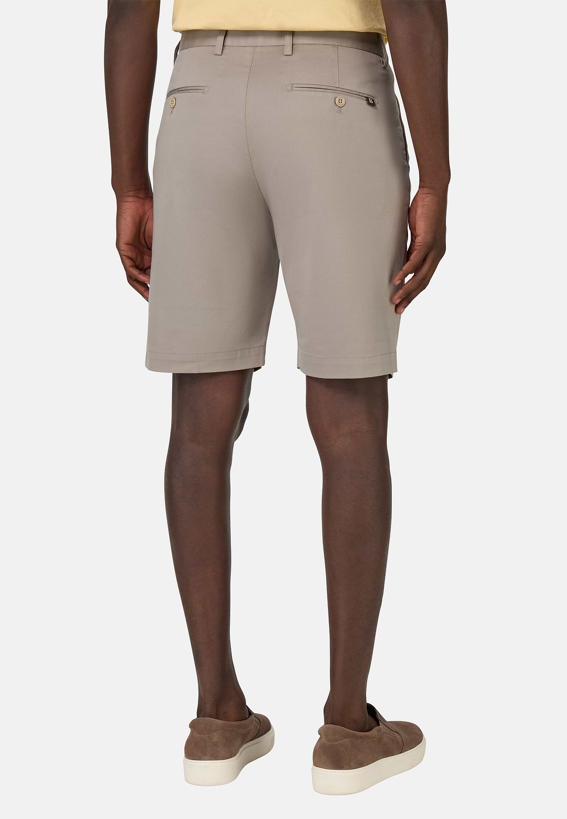 Bermuda En Coton Tencel Extensible, Taupe, hi-res