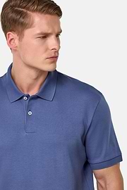 Jersey Polo Shirt, Indigo, hi-res