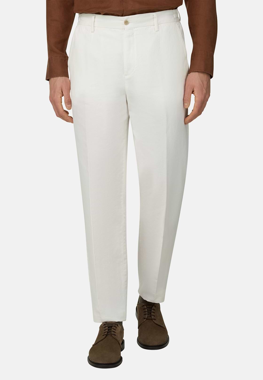 Pantalón De Algodón Lino, Blanco, hi-res, 2