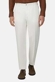 Pantalón De Algodón Lino, Blanco, thumb, 2