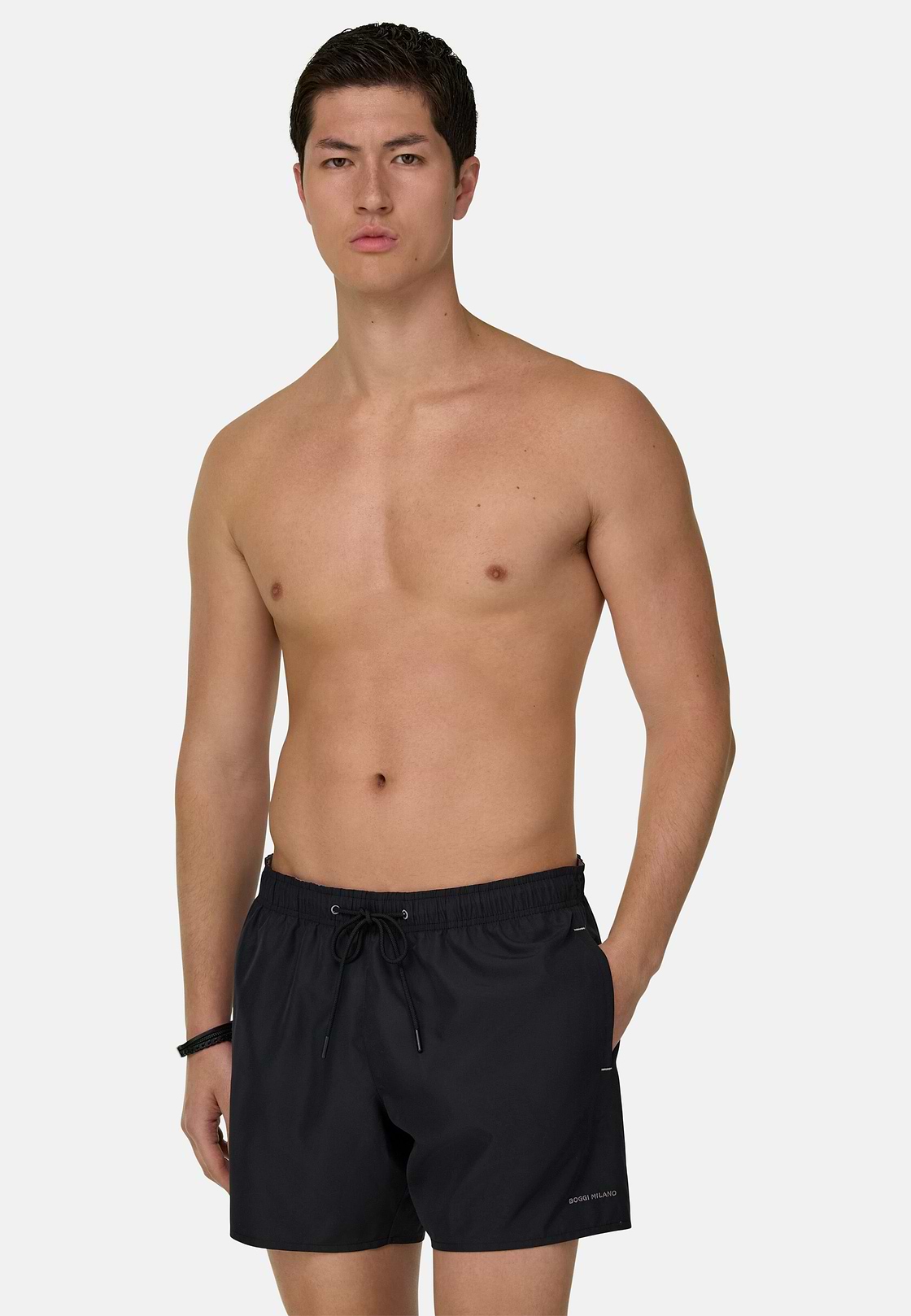Plain Technical Swimsuit, Black, hi-res, 2