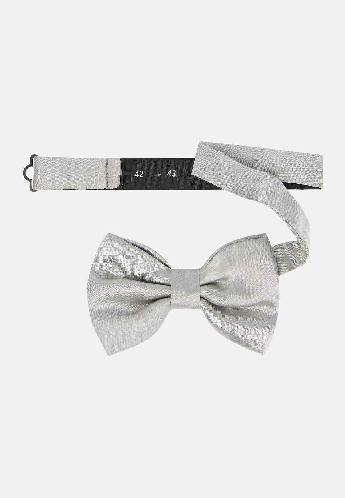 Silver Knotted Silk Bow Tie, , hi-res, 1