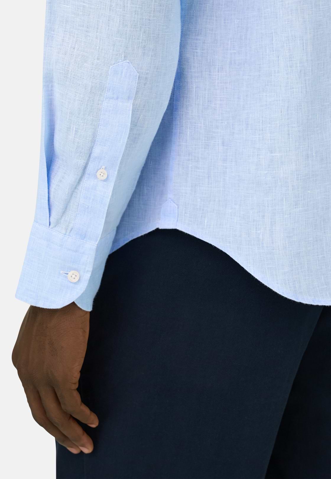 Hemd Aus Leinen Regular Fit, Blau, hi-res, 4