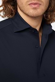 Polo Aus Japanischem Jersey, DARK NAVY, hi-res