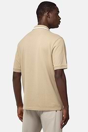 Cotton Piqué Polo Shirt, Beige, hi-res