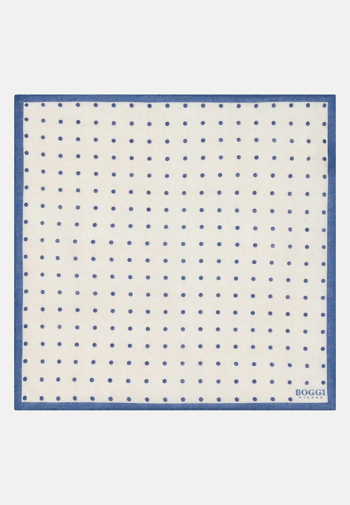 Polka Dot Linen Pocket Square, Blue, hi-res, 2
