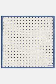 Polka Dot Linen Pocket Square, Blue, thumb, 2