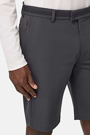 B Tech Stretch Nylon Bermuda Shorts, Dark Grey, hi-res