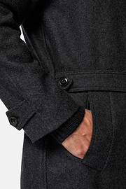 Single-breasted Wool Coat, Charcoal, hi-res