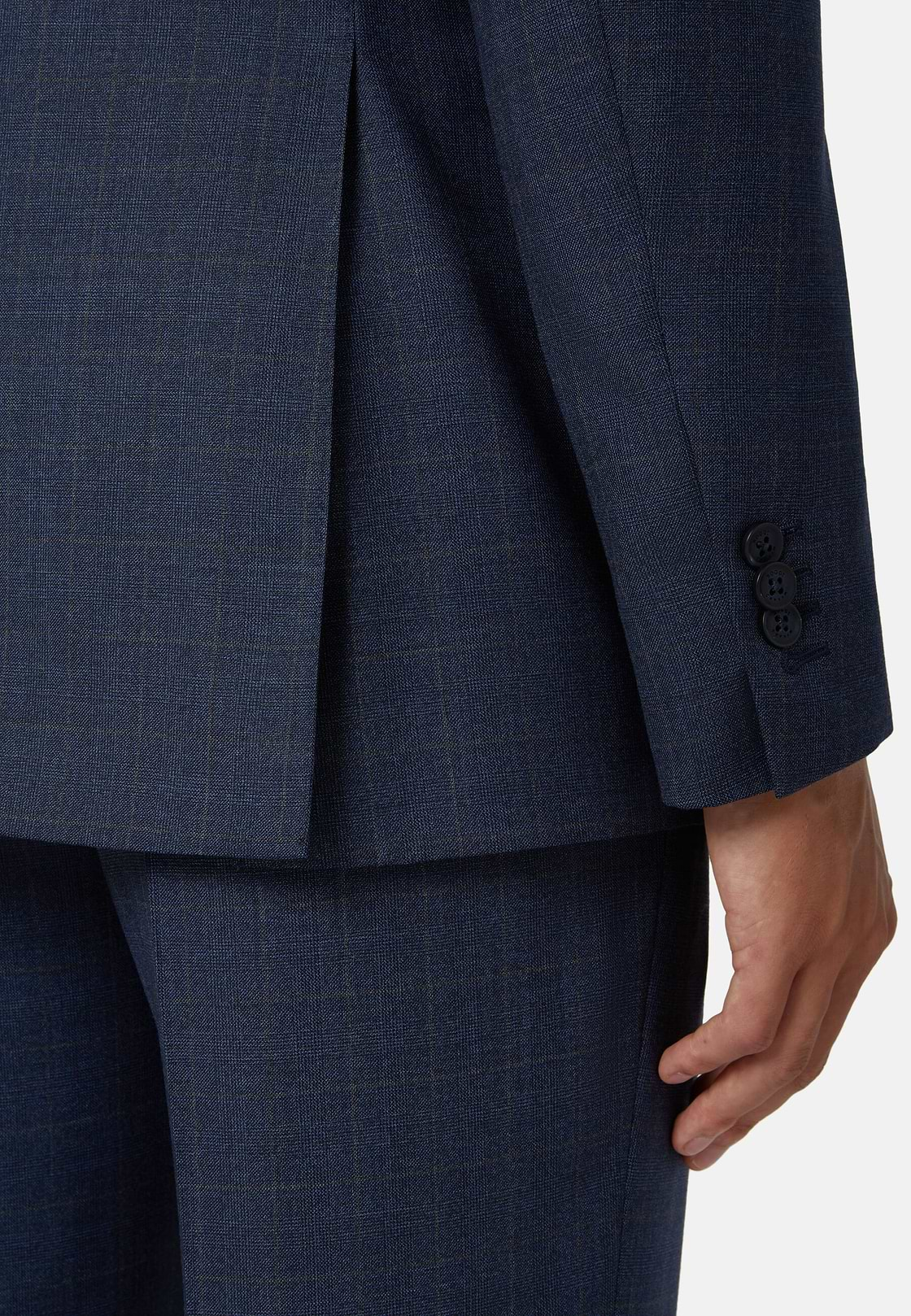 Blue Prince of Wales Check Suit In Super 130 Wool, Blue, hi-res