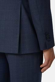 Blue Prince of Wales Check Suit In Super 130 Wool, Blue, hi-res