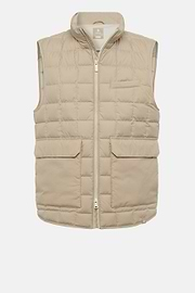 Goose Down Recycled Fabric Waistcoat, Beige, hi-res