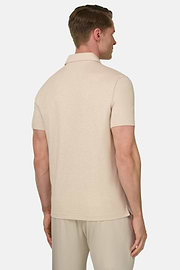 Cotton Linen Polo, Sand, thumb, 3