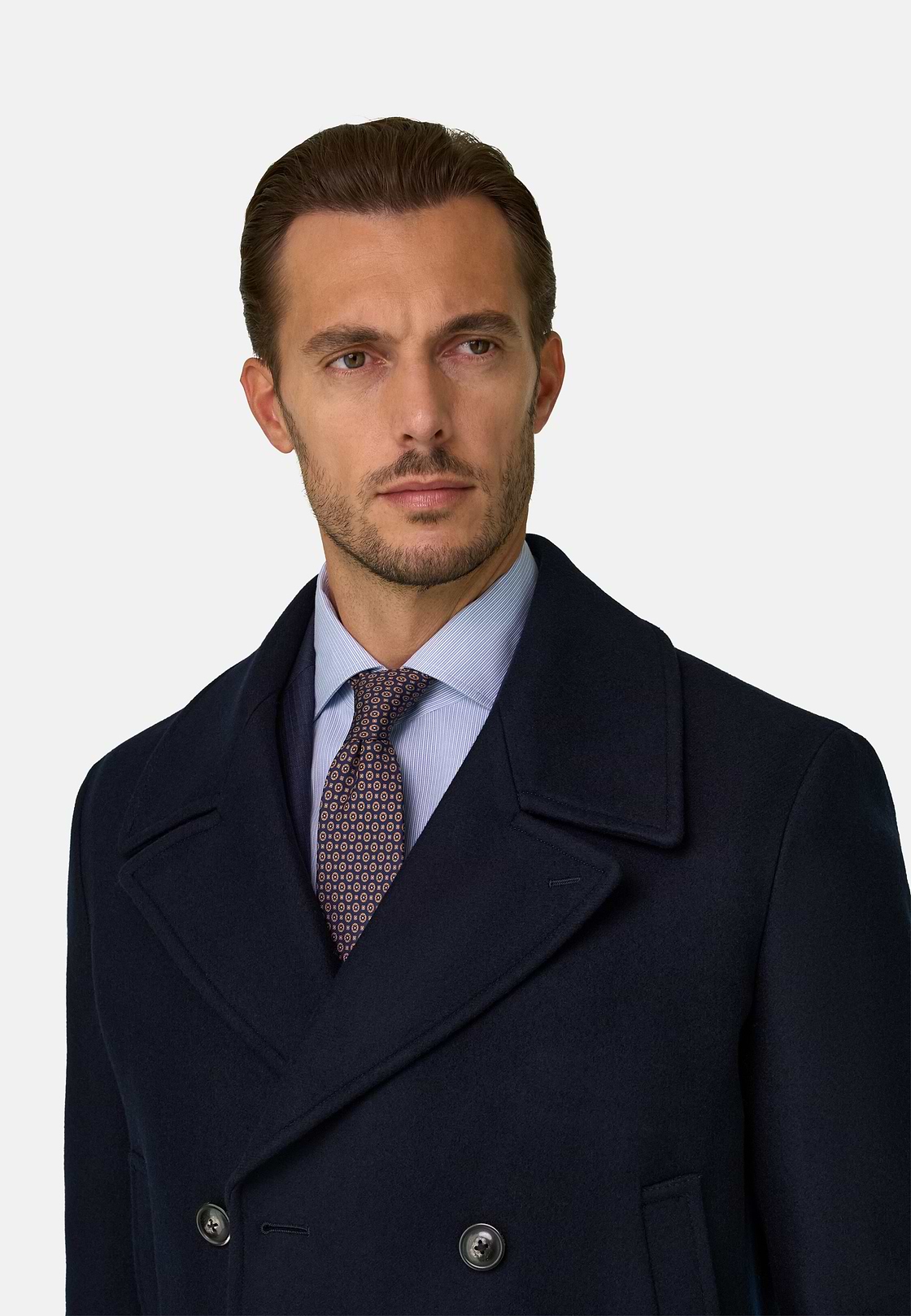 Double-Breasted Wool Coat, Navy blue, hi-res, 5