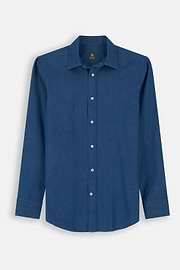 Overhemd in Katoenen Denim Regular Fit, Medium Blue, thumb, 7