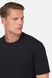 T-Shirt In Stretch Supima Cotton, Charcoal, hi-res