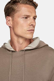 Taupe Hoodie In Wool Nylon Cotton, Taupe, hi-res