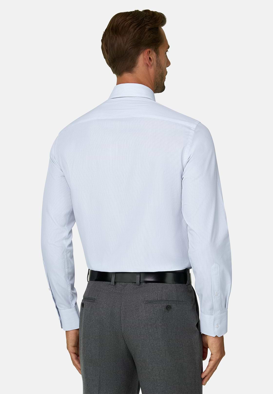 Shirt Striped Cotton Slim Fit, Blue, hi-res, 6