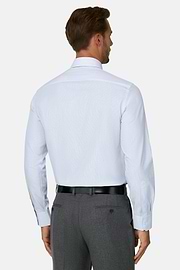 Shirt Striped Cotton Slim Fit, Blue, thumb, 6