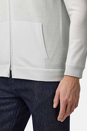Jersey Con Media Cremallera De Lana Merina, Hielo, thumb, 4