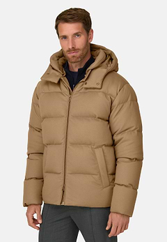 Bomber in Wool Blend Padded with Goose Down