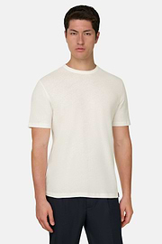 T Shirt Cotton Linen, White, thumb, 1