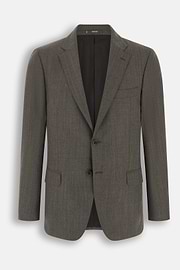 Suit Herringbone in Wool Cashmere, Taupe, thumb, 7
