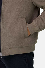 Bomberjack in Gemengd Wol, Beige, thumb, 5