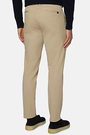 Pantalon En Coton Extensible, Beige, hi-res