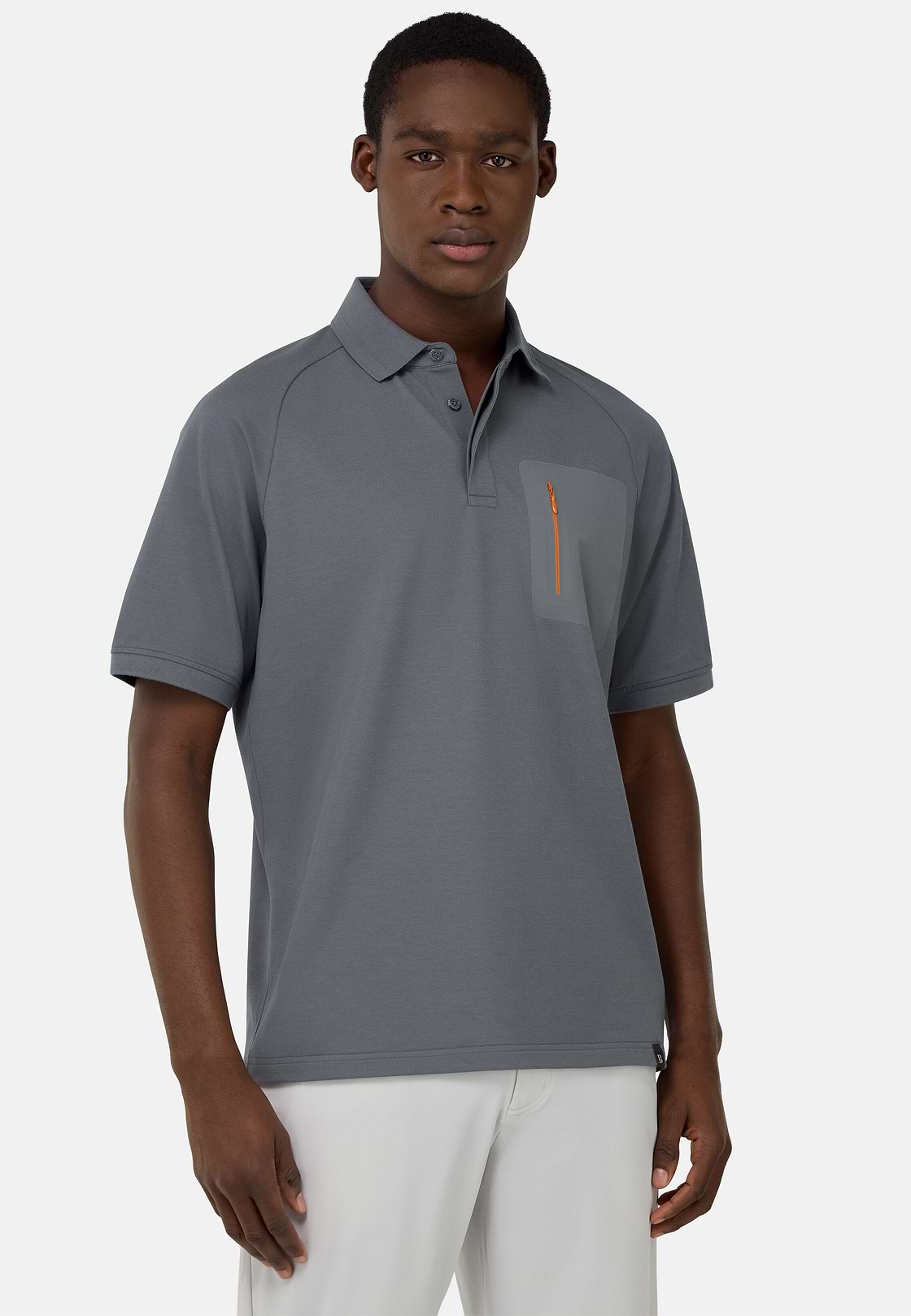 Polo En Piqué Cool Jade-Fresh, Charbon, hi-res