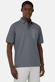 Polo En Piqué Cool Jade-Fresh, Charbon, hi-res
