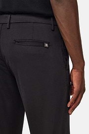 Stretch Cotton/Tencel Trousers, Black, hi-res