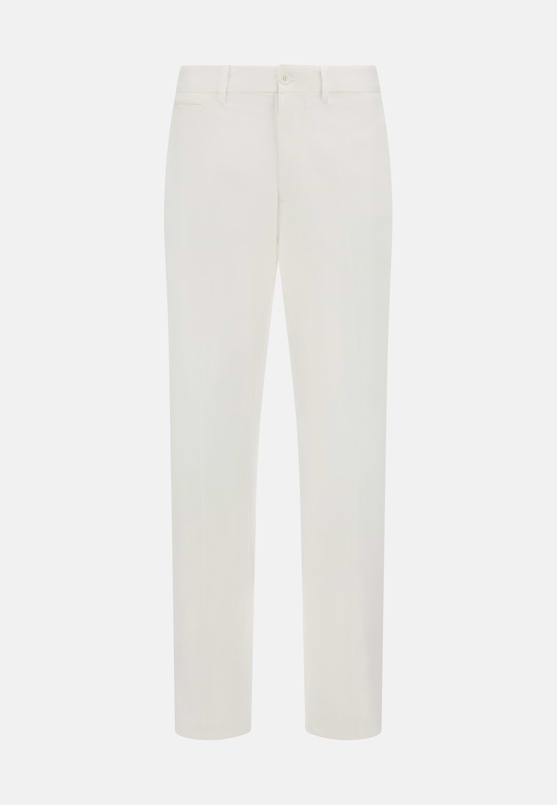 Stretch Cotton and Linen Trousers, White, hi-res