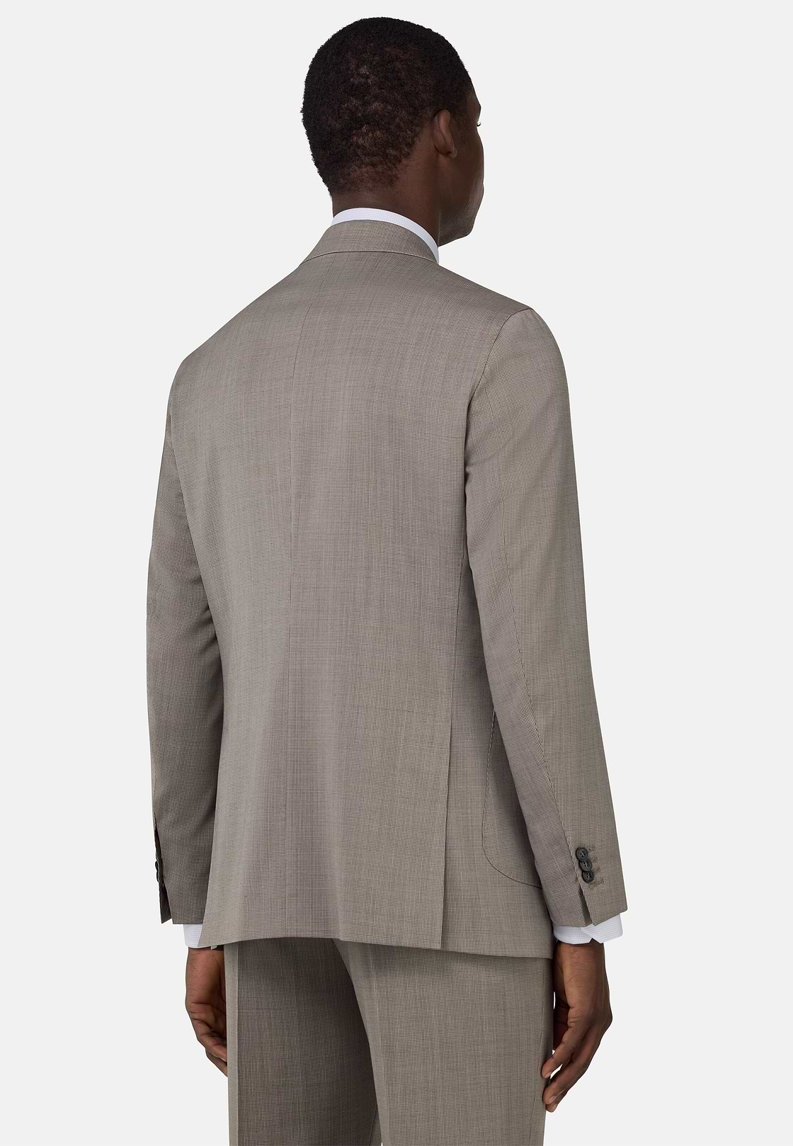 Micro Pattern Suit in Pure Wool, Taupe, hi-res