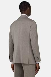 Micro Pattern Suit in Pure Wool, Taupe, hi-res