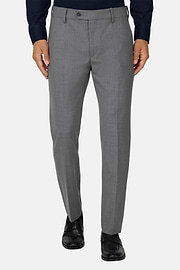 Washable Wool Stretch Trousers, Grey, thumb, 1